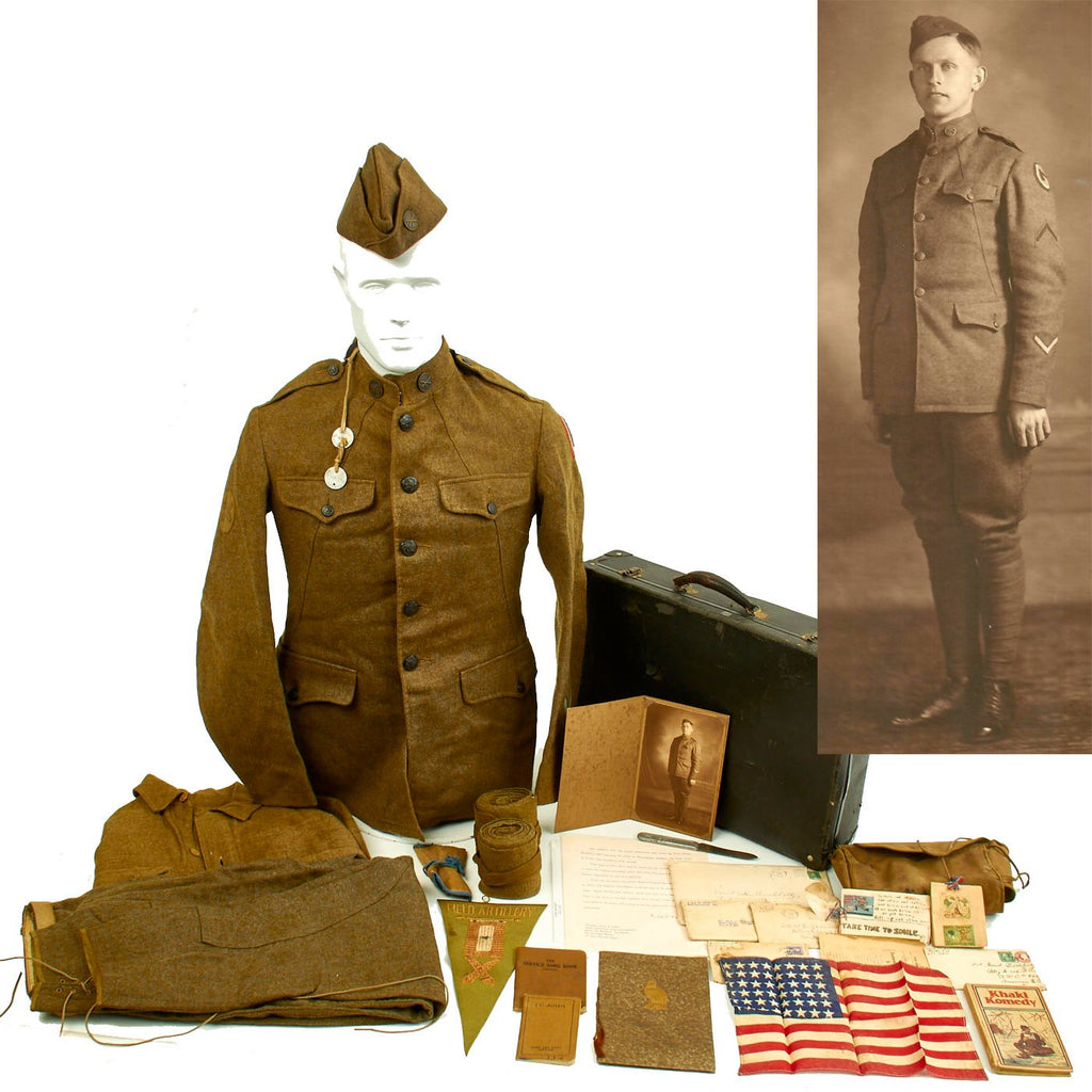 Original U.S. WWI Named 326th Field Artillery Regiment Named Uniform Grouping Original Items