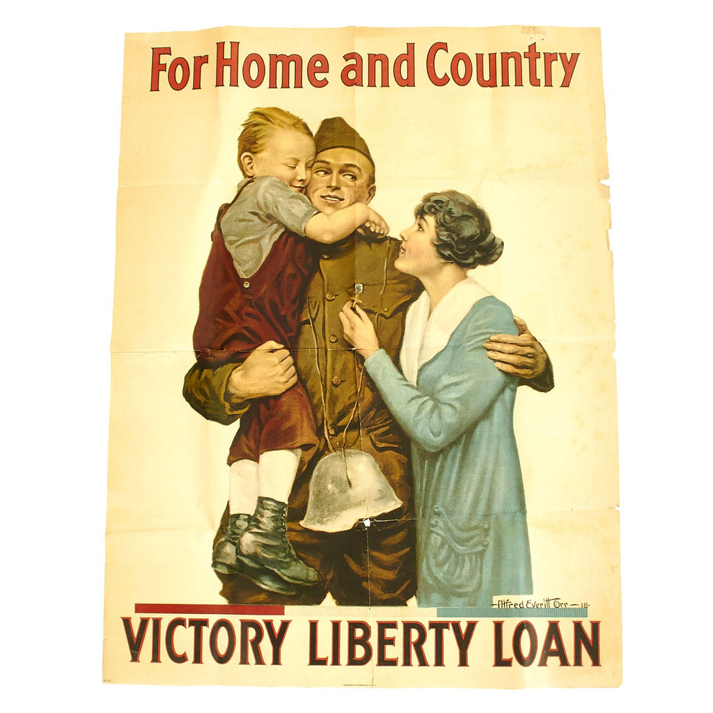 Original U.S. WWI Propaganda Poster For Home and Country - Victory Liberty Loan Original Items