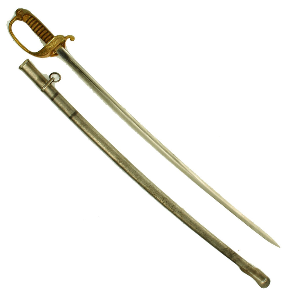 Original Japanese WWII Navy Officer Model 1883 Kyu-Gunto Sword with Steel Field Scabbard Original Items