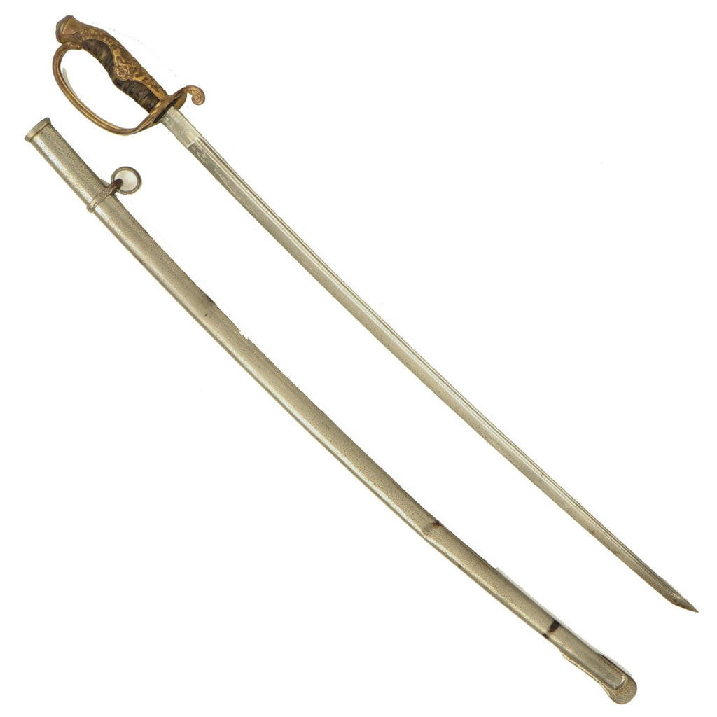Original Japanese WWII Army Officer Kyu-Gunto Sword with Tortoise Shell Grip & Scabbard Original Items