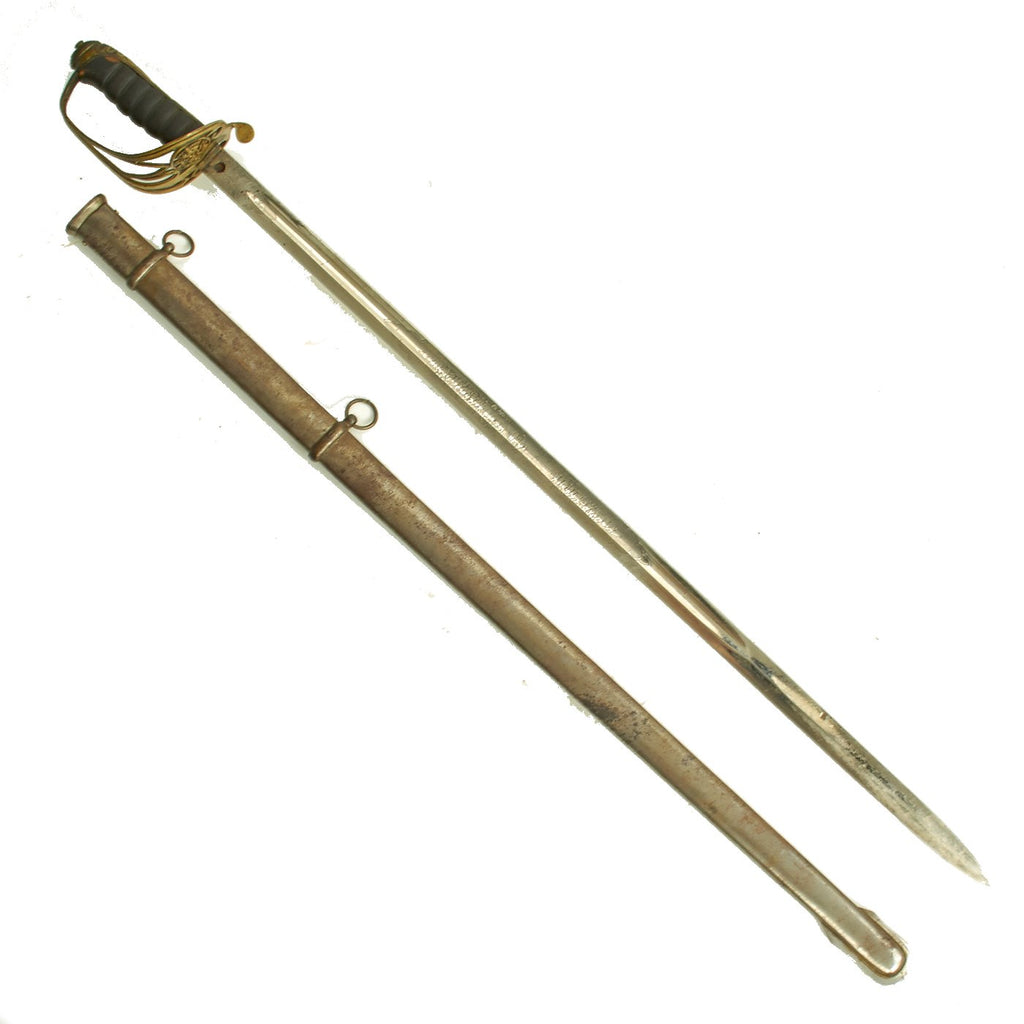 Original British Victorian P-1845 Nickel Plated Officer's Dress Sword with Steel Scabbard - VRI Marked Original Items