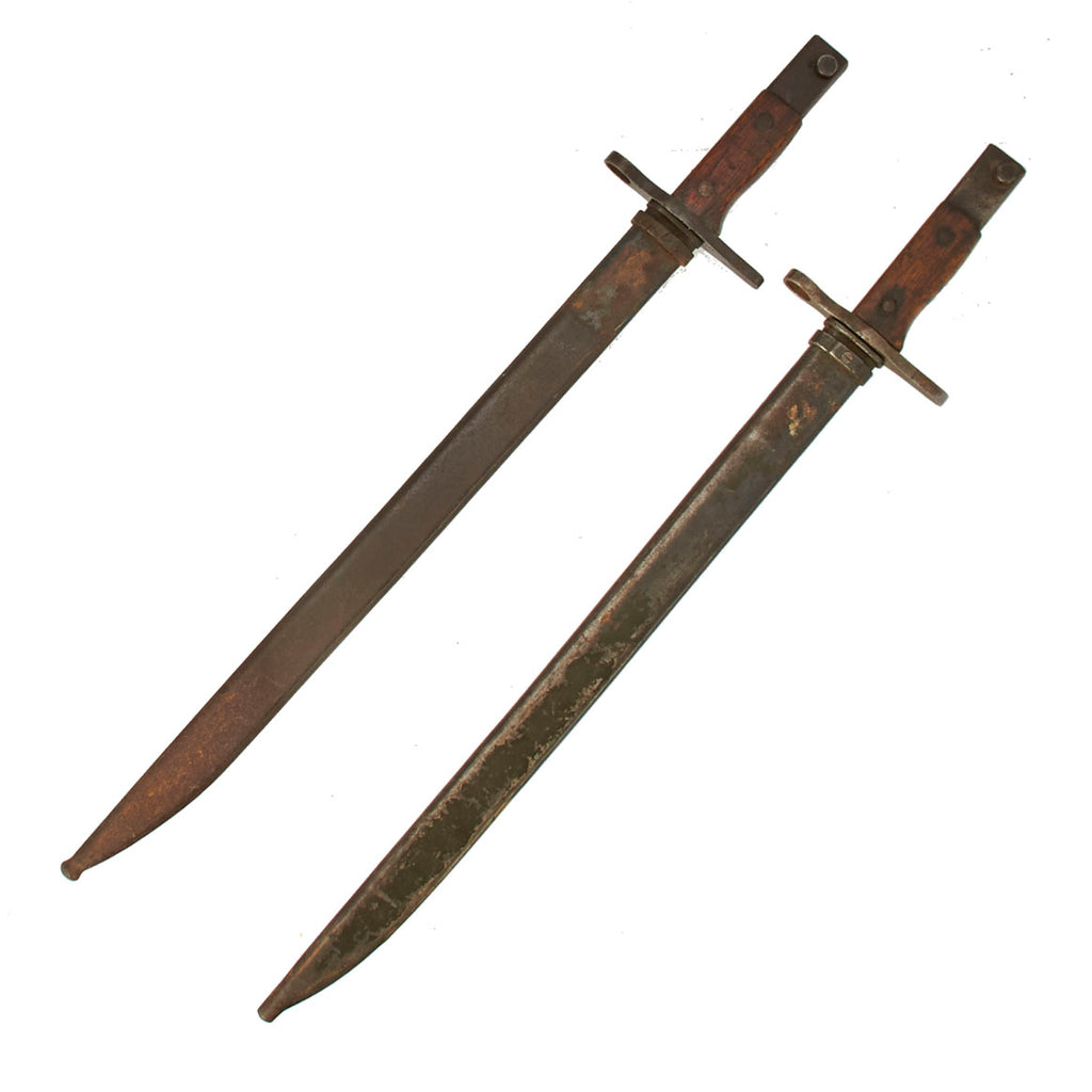 Original Japanese WWII Set of Two Type 30 Bayonets with Scabbards made by Toyoda Loom Works Original Items