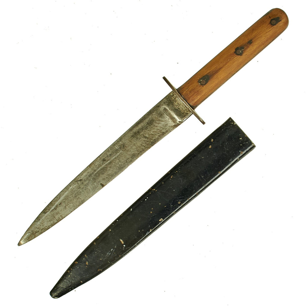 Original Italian WWII Fascist "Pugio" Fighting Knife with Steel Scabbard Original Items