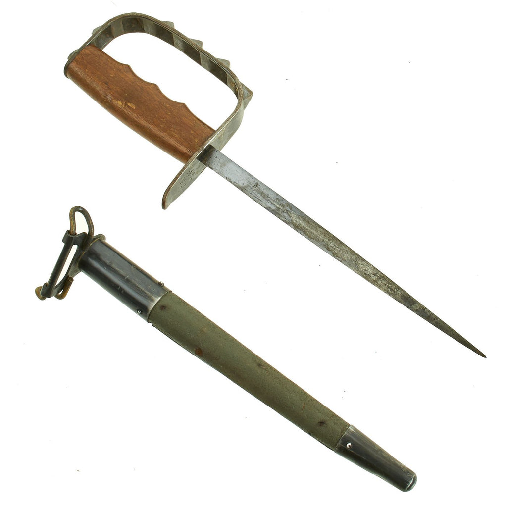 Original U.S. WWI M1917 Trench Knife by L.F. & C. dated 1917 with Jewell 1918 Scabbard Original Items