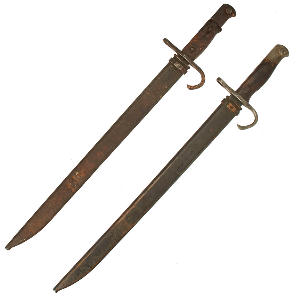 Original Japanese WWII Set of Two Type 30 Bayonets with Scabbards made by Tokyo Arsenal Original Items