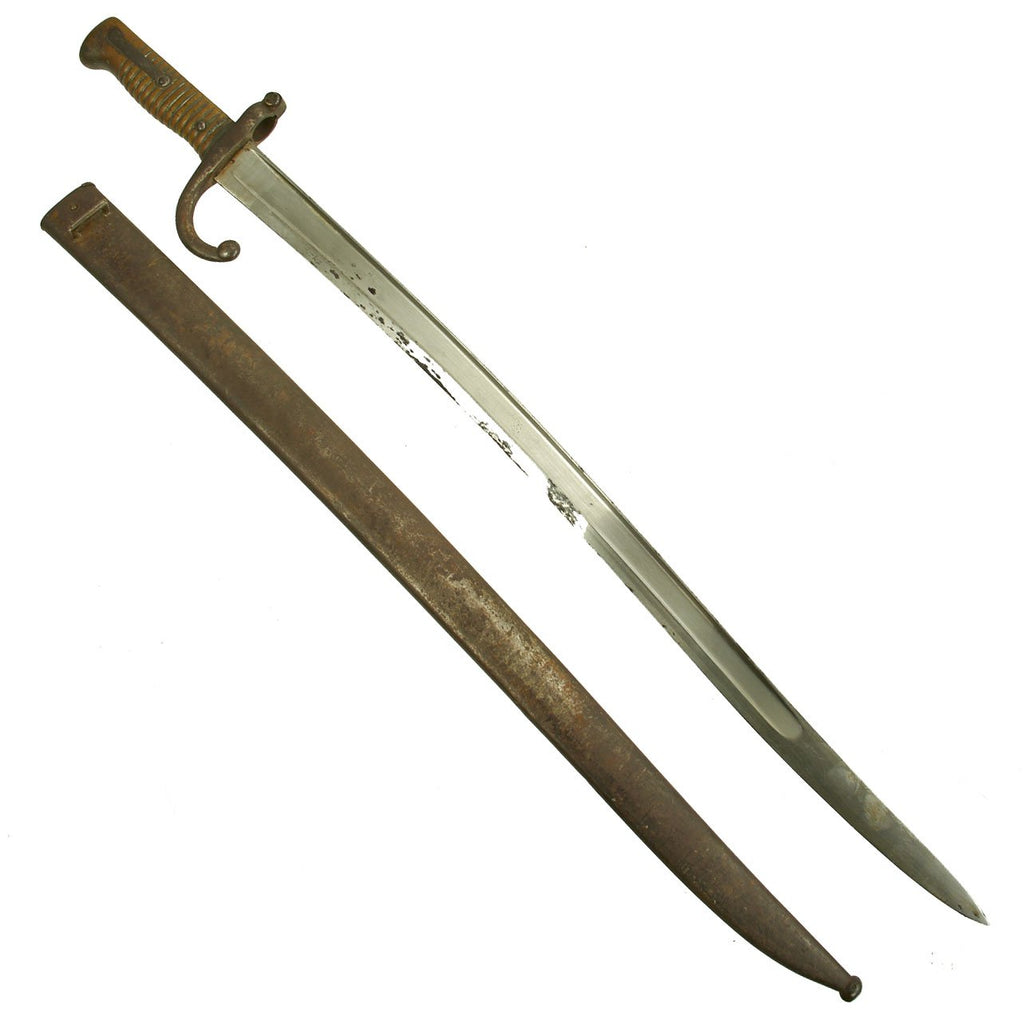 Original French M1866 Chassepot Saber Bayonet by St. Étienne with Scabbard - dated 1872 Original Items