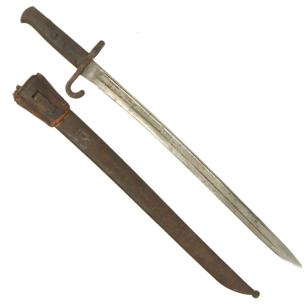 Original Austrian M1867/73 Werndl-Holub Rifle Shortened Bayonet marked ANT. STRIBERNY with Scabbard Original Items