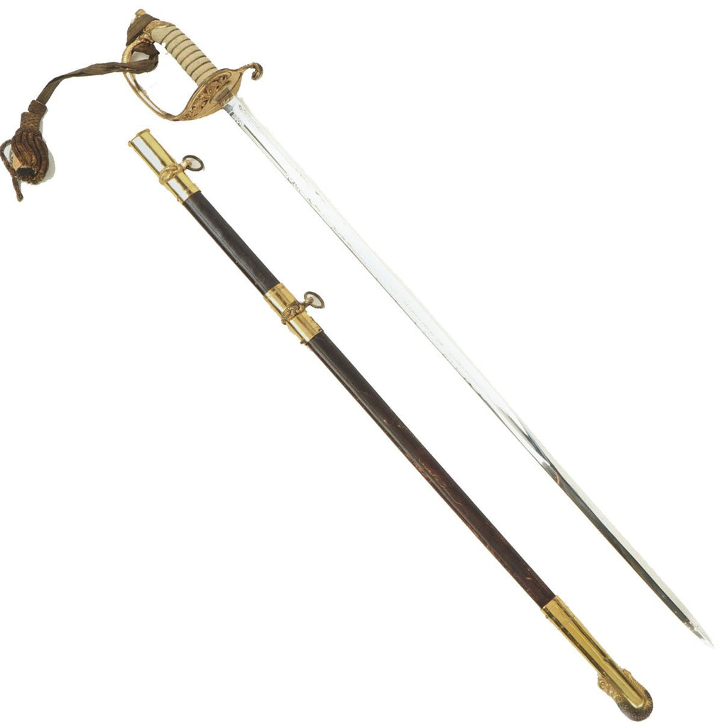 Original Mid-Late 20th Century U.S. Navy Model 1852 Officer’s Sword with Scabbard and Portepee Original Items