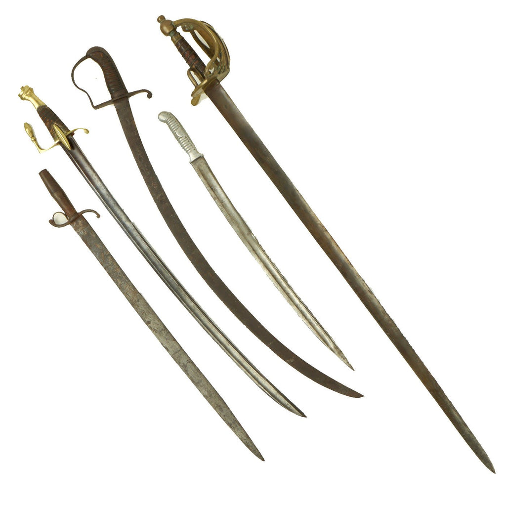 Original 19th & 20th Century Lot of 5 European Swords without Scabbards - Various Countries Original Items