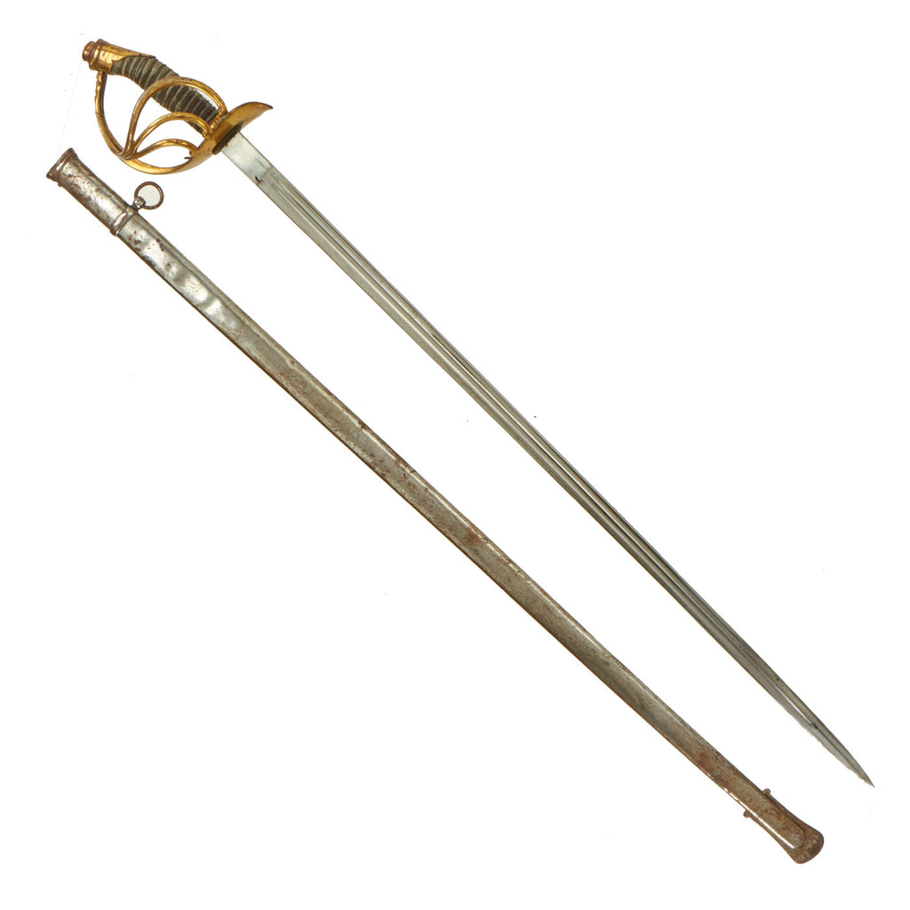 Original Imperial German Pre-WWI Model 1889 Prussian Infantry Officer Dress Sword with Scabbard by F. Damaschke Original Items