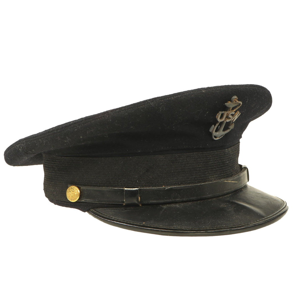 Original U.S. WWII Navy Chief Petty Officer CPO Wool Visor Hat Original Items