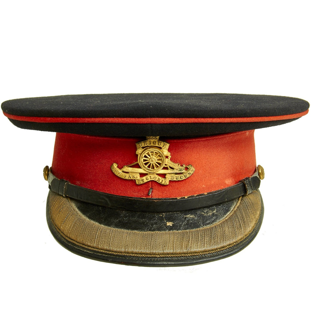 Original British WWII Royal Artillery Officer Major Parade Visor Cap Original Items