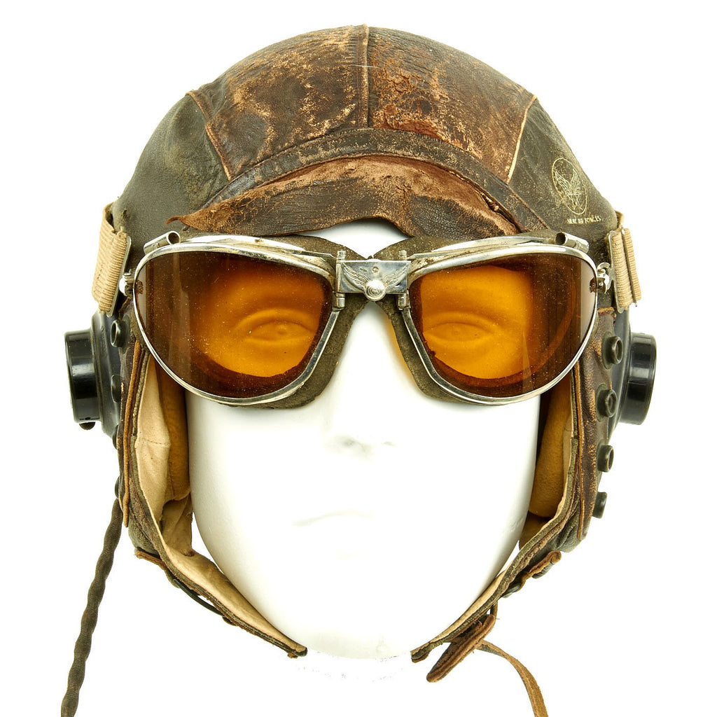 Original U.S. WWII Army Air Force Aviator Flight Helmet Set