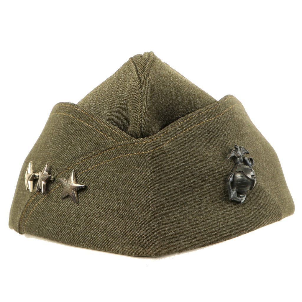 Original U.S. WWII USMC Three Star Lieutenant General Winter Service Garrison Cap Original Items