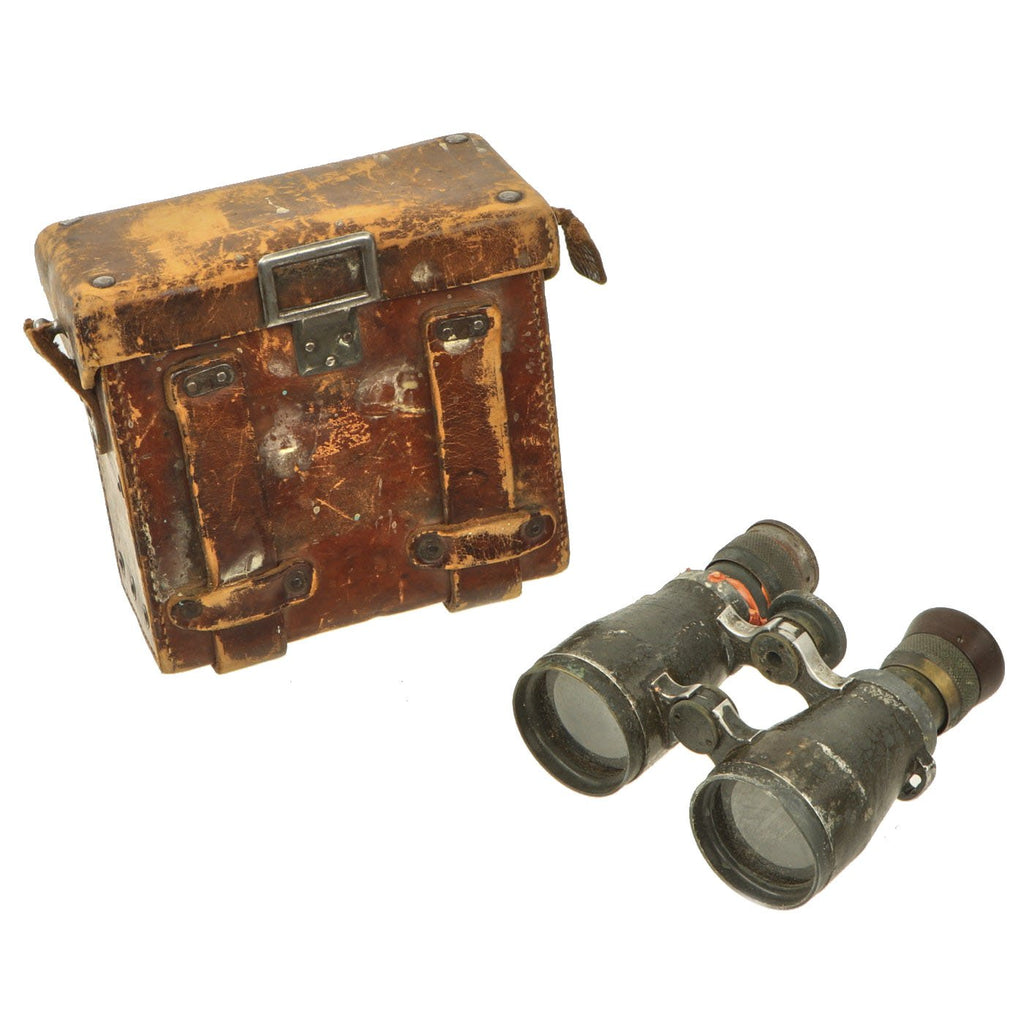 Original Imperial German WWI Fernglas 08 Binoculars by Rodenstock of München with Leather Case Original Items