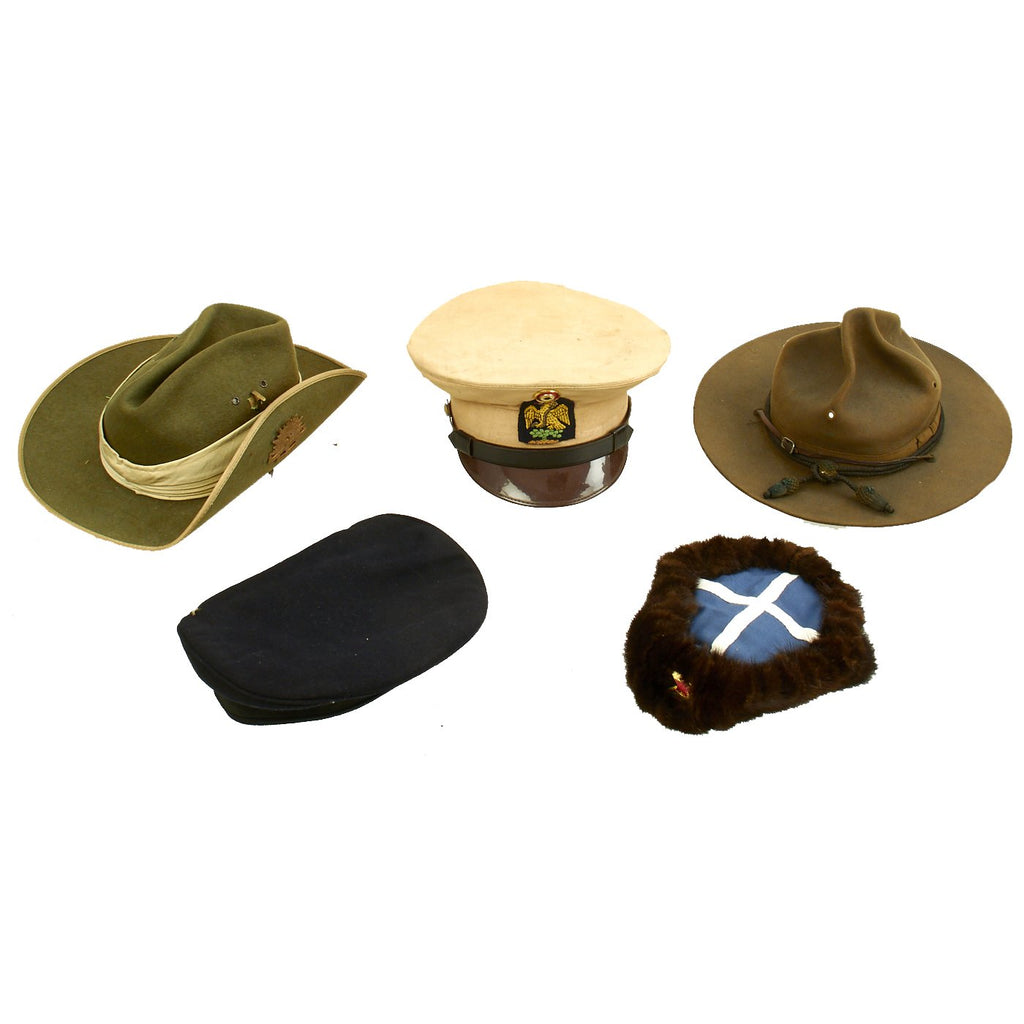 Original WWII to Cold War Military Hat Collection - U.S., Australia, Mexico, Russia Original Items