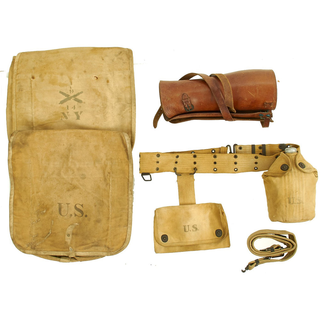 Original WWI and WWII U.S. Field Gear Collection - Haversacks, Canteen, Belt, Putties Original Items