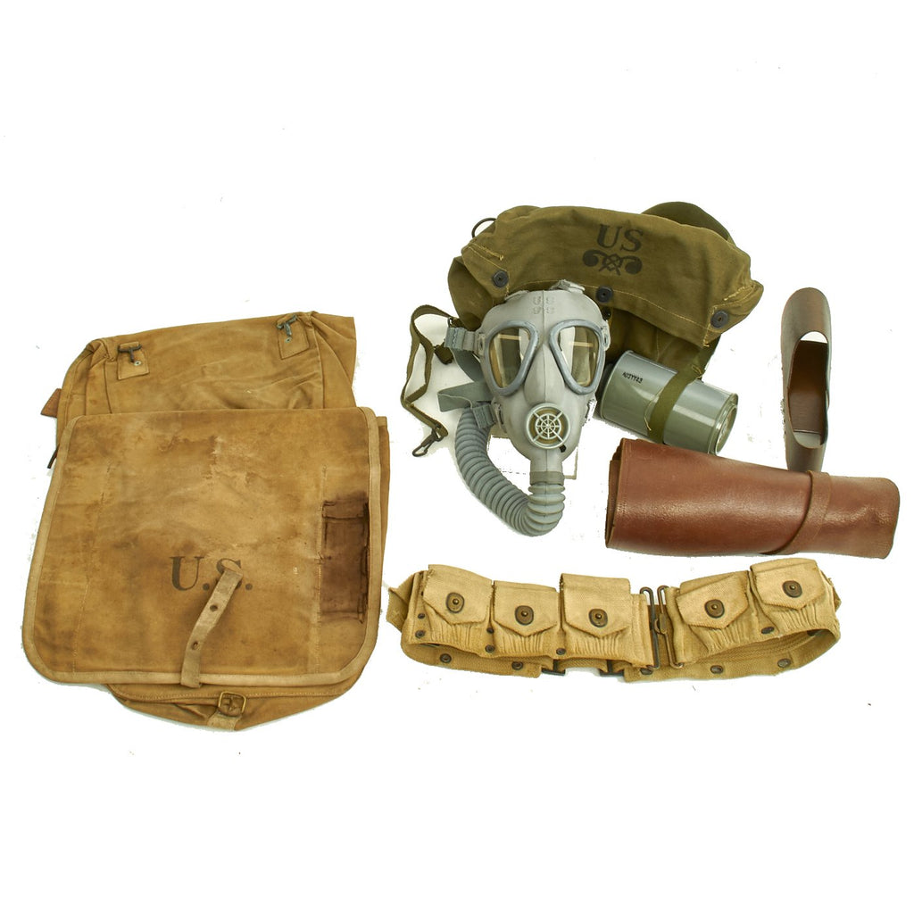 Original U.S. WWI WWII Field Gear and Gas Mask Collection Original Items