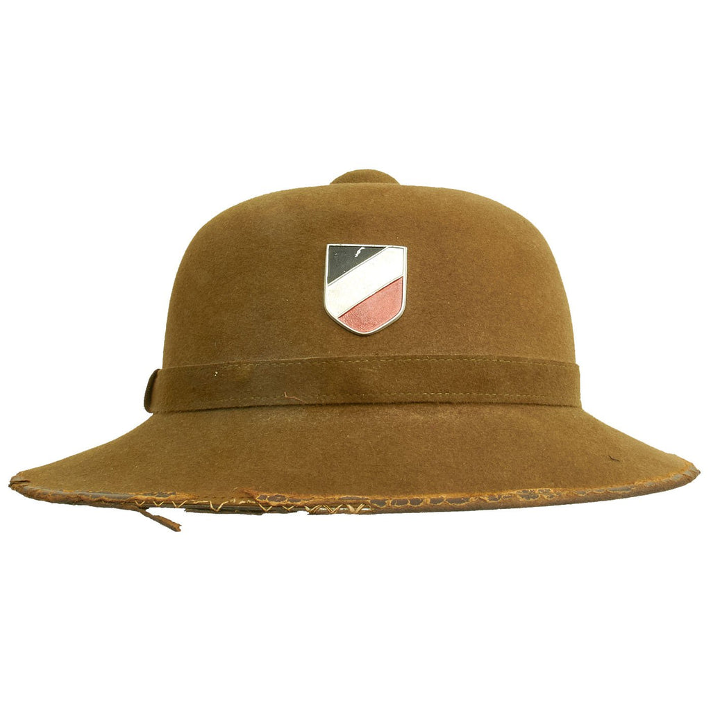 Original German WWII 2nd Model 1942 dated Afrikakorps DAK Sun Helmet by JHS with Badges - size 57 Original Items