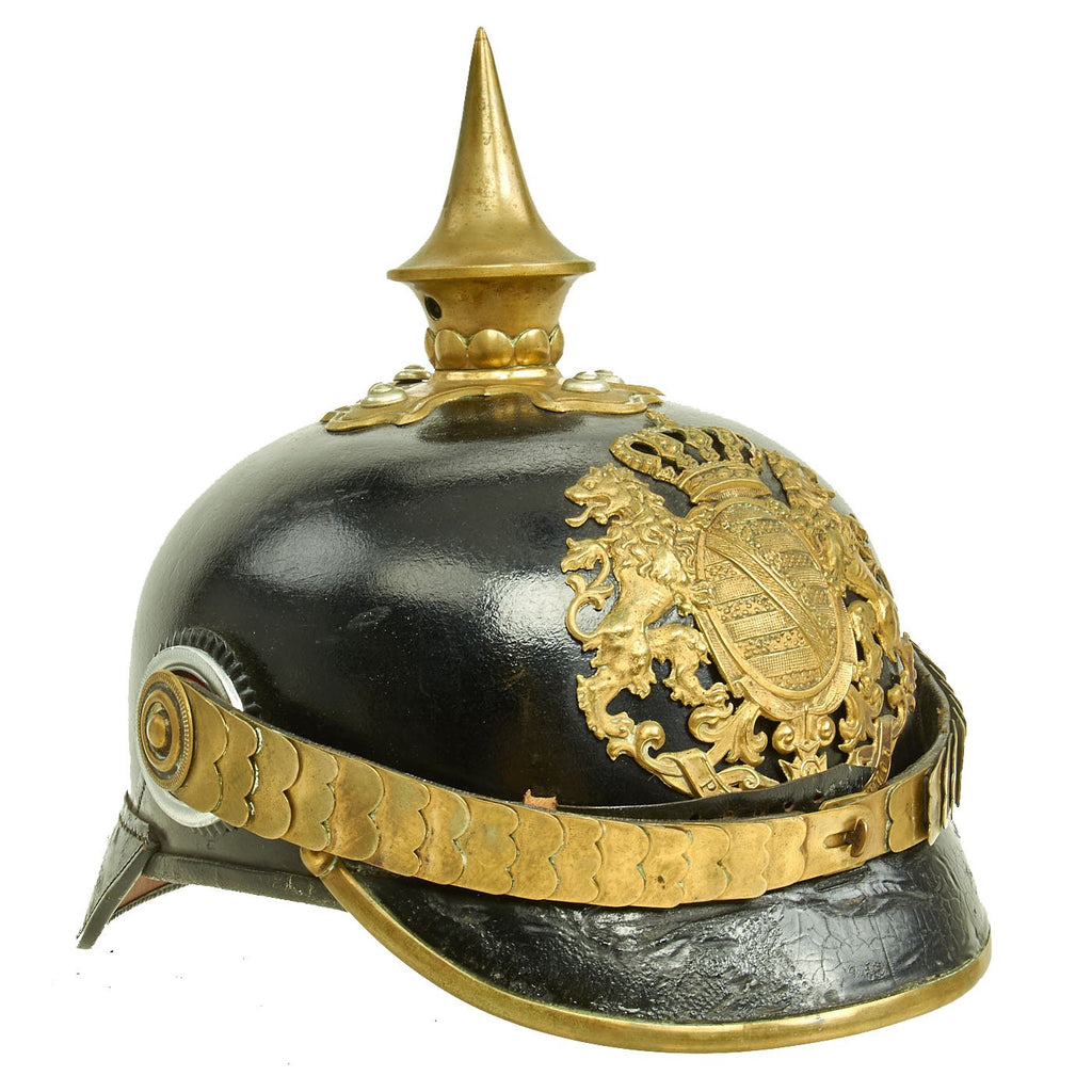 Original German WWI Kingdom of Saxony Customs Officer Pickelhaube Spiked Helmet Original Items