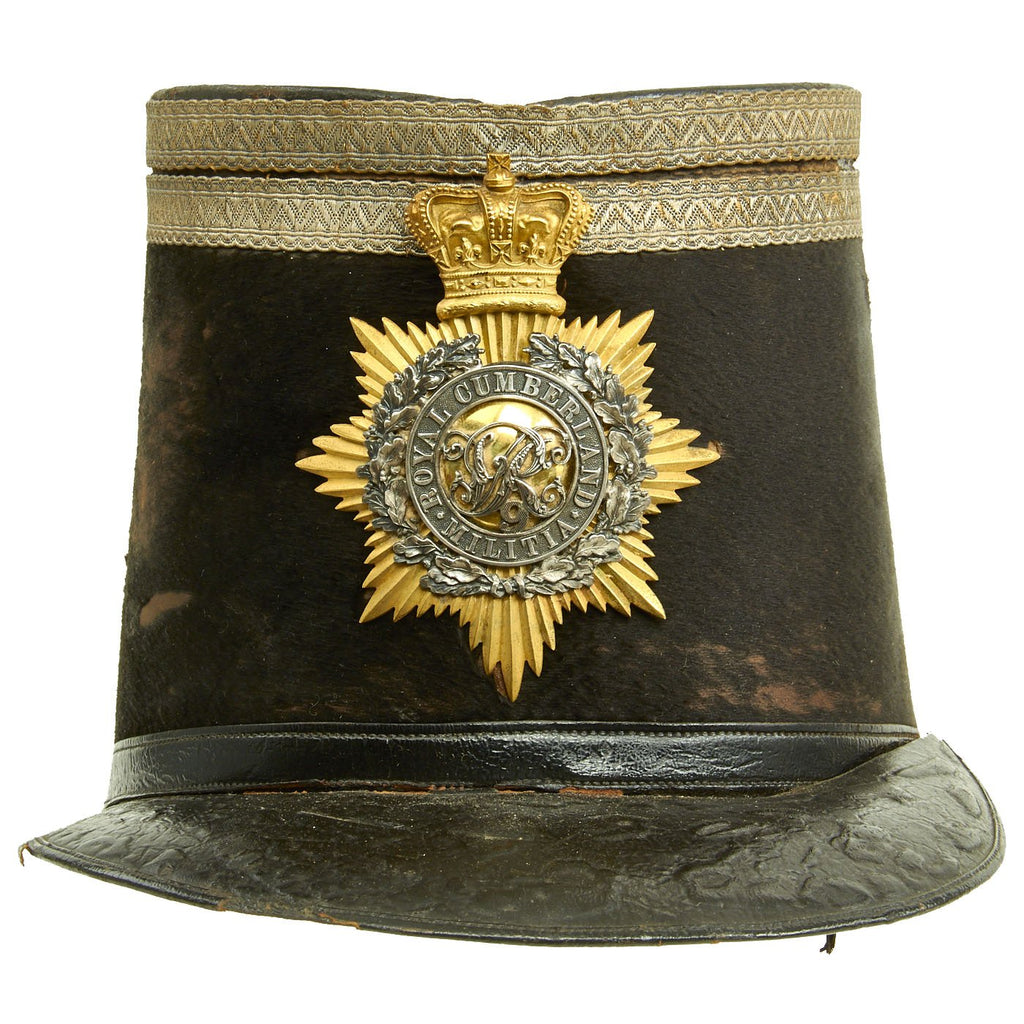 Original British Crimean War Era Royal Cumberland Militia Officer Tschako named to Col. Louther - dated 1855 Original Items