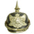 Original Swedish WWI 1887 Pattern Pickelhaube Leather Helmet with Nickel Fittings and Yellow Cockades Original Items