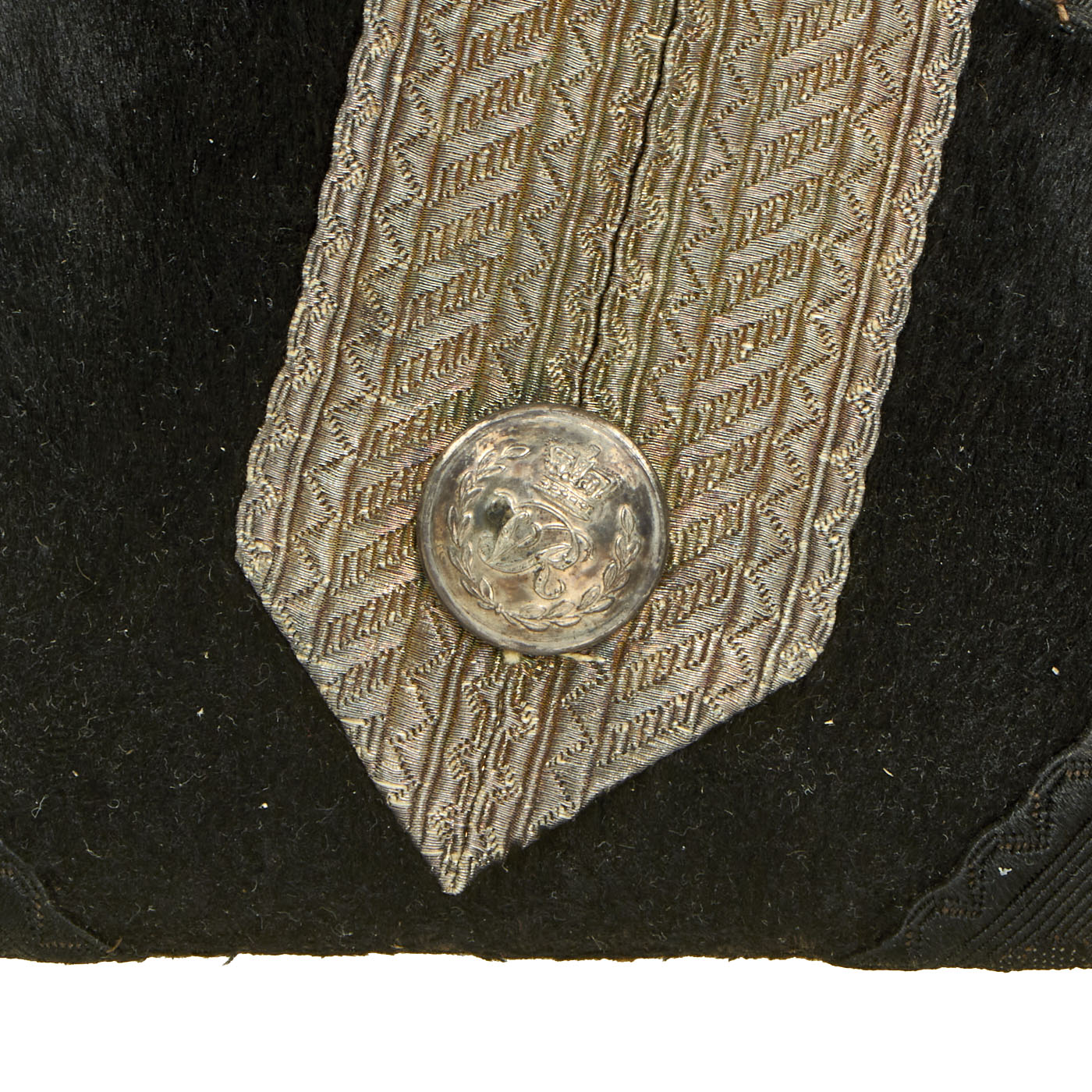 A Victorian officer's bicorn hat by Hawkes & Co, contained within its tin with applied shie A Victorian officer's bicorn hat by Hawkes & Co, contained within its tin with applied shie