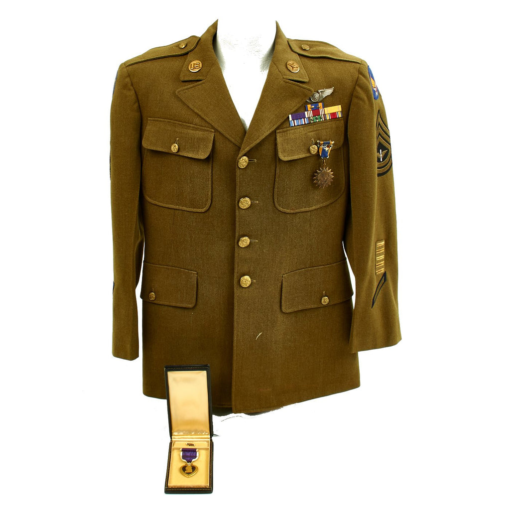 Original U.S. WWII Captured POW 391st Bombardment Group Uniform Grouping with Research Original Items