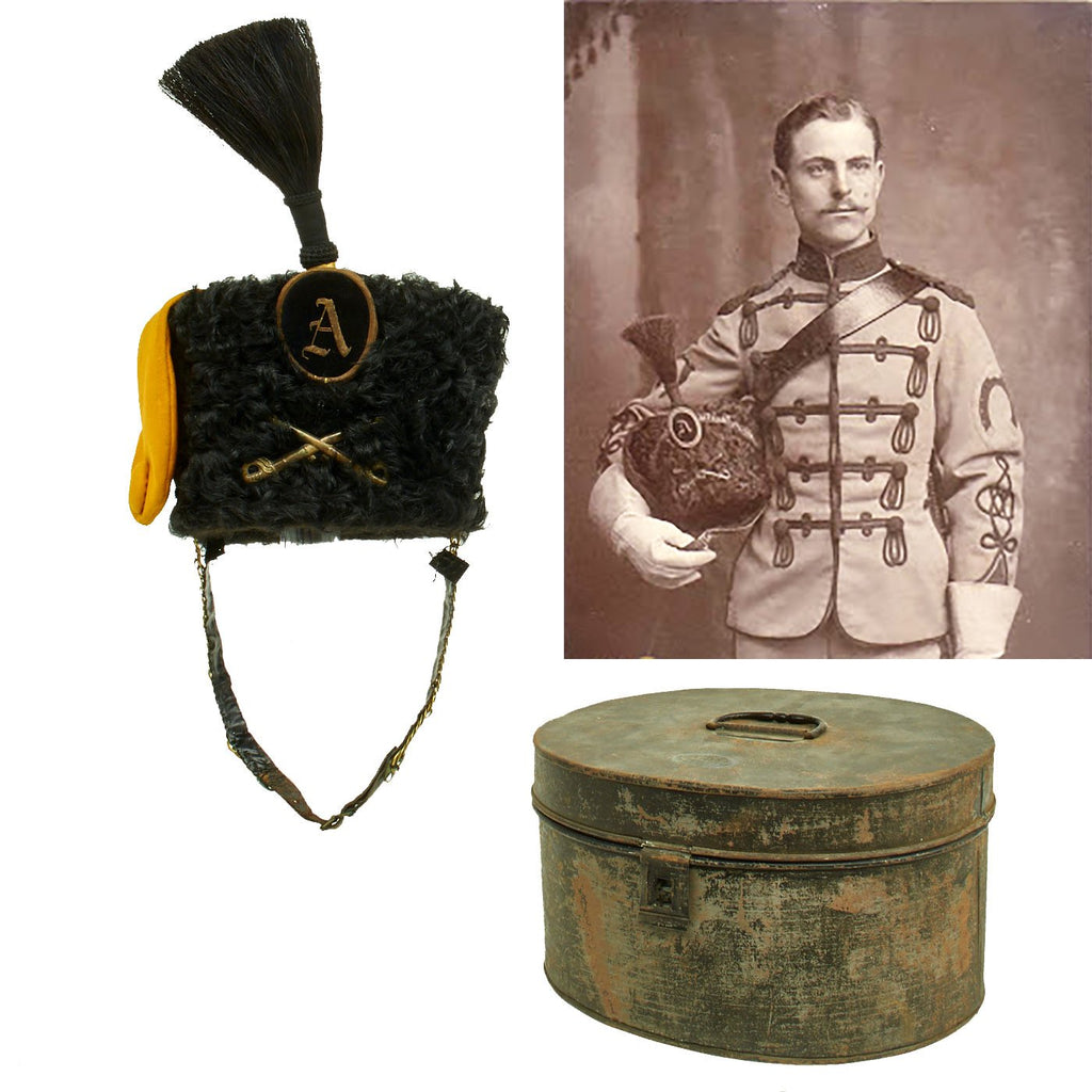 Original U.S. Late 19th Century New York Hussars Squadron A Astrakhan Busby by Ridabock & Company Original Items