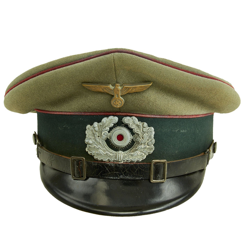 Original German WWII Army Heer Smoke & Chemical Troops EM & NCO Visor Cap by Spezialhaus Globus Original Items
