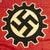 Original German WWII German DAF Labor Front 47" x 52" Fringed Flag with Überherrn 2 Town Marking Original Items