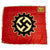 Original German WWII German DAF Labor Front 47" x 52" Fringed Flag with Überherrn 2 Town Marking Original Items