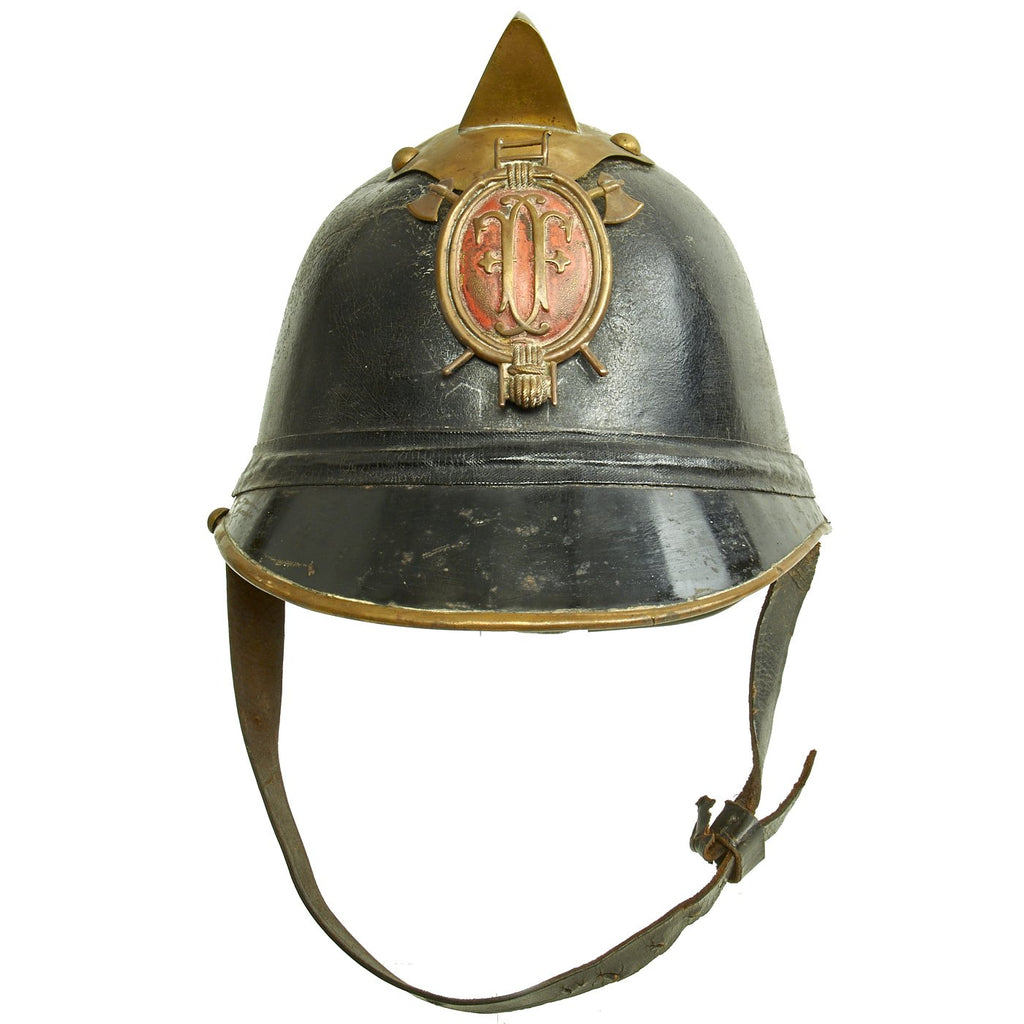 Original German WWI Leather & Steel Fire Brigade Helmet – International Military Antiques
