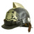 Original Belgian WWI Leather Fire Brigade Helmet with Nickel Comb and Front Plate Original Items