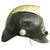 Original Belgian WWI Leather Fire Brigade Helmet with Nickel Comb and Front Plate Original Items
