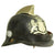 Original Belgian WWI Leather Fire Brigade Helmet with Nickel Comb and Front Plate Original Items