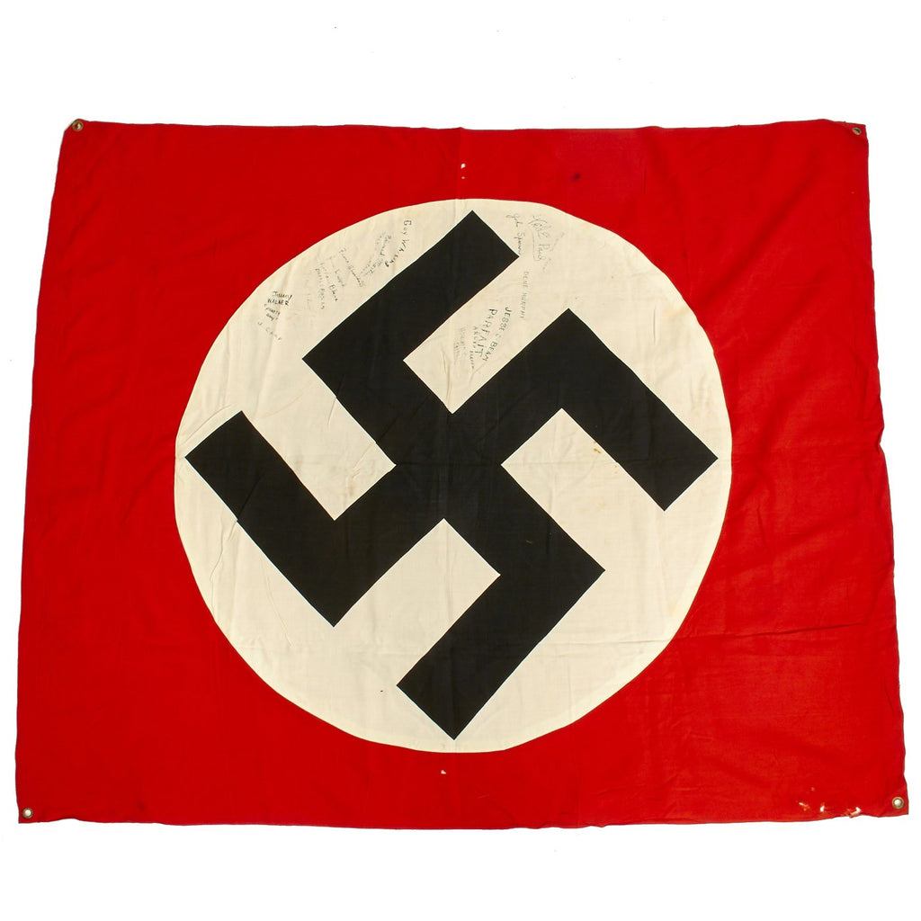 Original German WWII USGI Bring Back Signed Tank Identification Flag - 38" x 46" Original Items