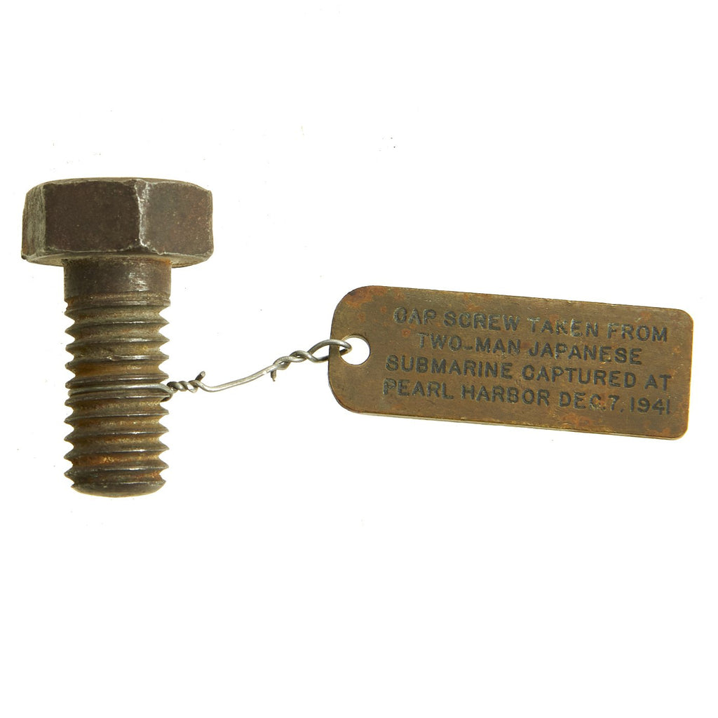 Original Imperial Japanese WWII Two-Man Ko-hyoteki Class Midget Submarine Bolt - Captured at Pearl Harbor December 7th 1941 Original Items