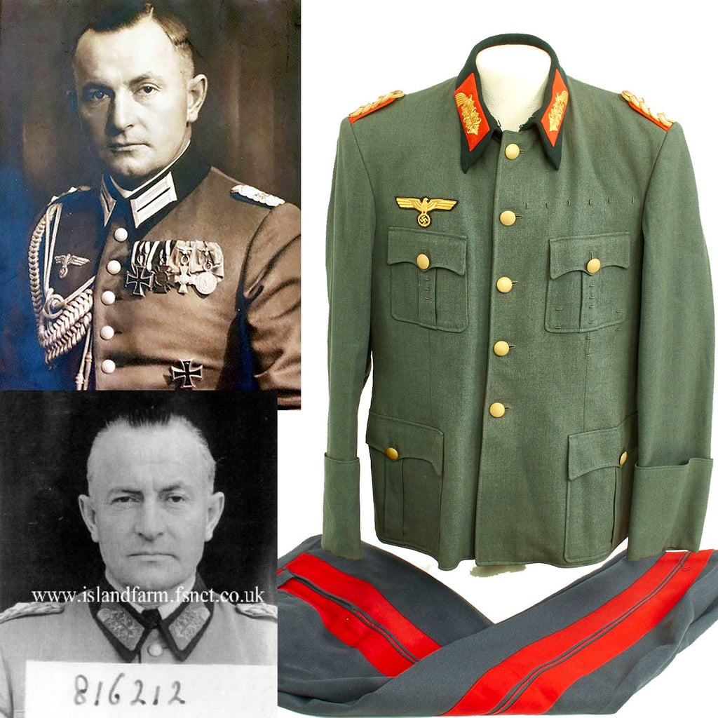 Original German WWII Named Lieutenant General Uniform Set - Generalleutnant Wilhelm Raapke Original Items