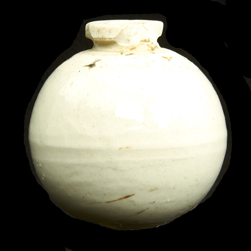 Original Japanese WWII Type 4 Ceramic Hand Grenade in Clear Glaze - Inert Original Items