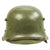 Original German WWII Heer Single Decal WWI Austrian M17 Reissued Helmet with 59cm Liner - Size 66 Shell Original Items