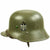 Original German WWII Heer Single Decal WWI Austrian M17 Reissued Helmet with 59cm Liner - Size 66 Shell Original Items