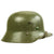 Original German WWII Heer Single Decal WWI Austrian M17 Reissued Helmet with 59cm Liner - Size 66 Shell Original Items