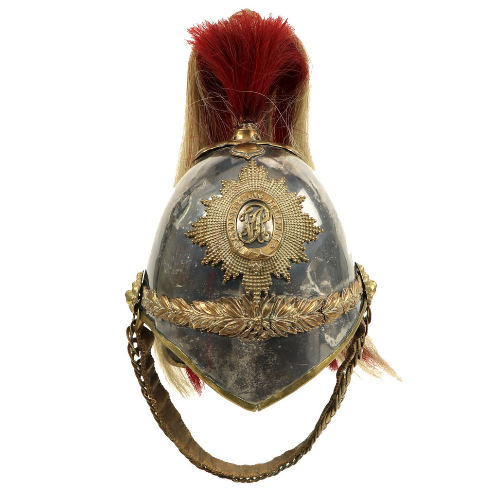 Original British Victorian 6th Inniskilling Dragoons Other Ranks Parade Helmet with Chin Scales Original Items