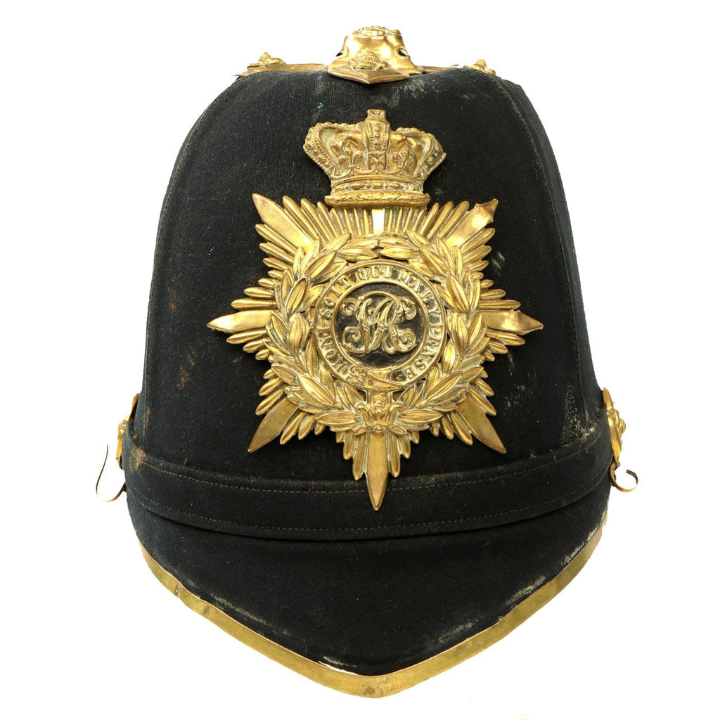 Original Victorian British Army Officer Blue Cloth Spiked Helmet Original Items