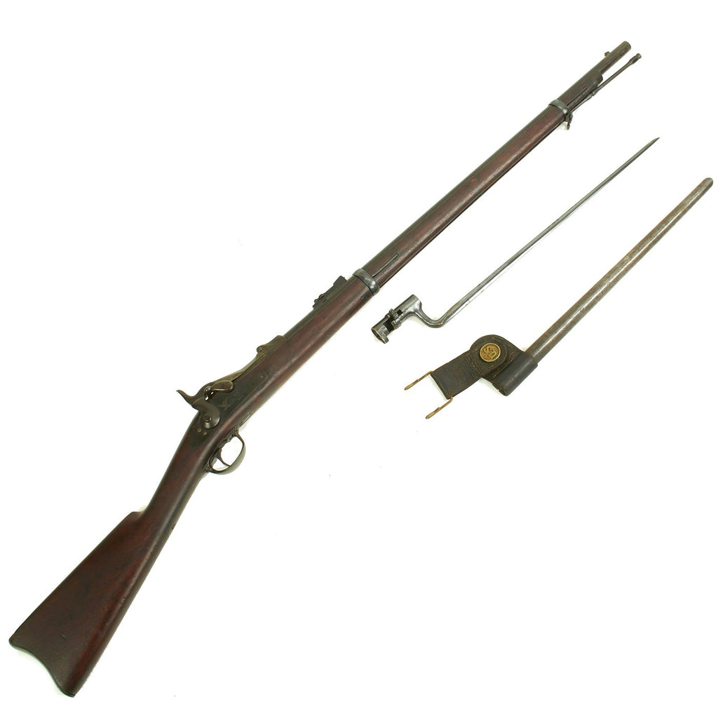 Original U.S. Early Springfield Trapdoor Model 1873 Rifle made in 1874 with Bayonet - Serial No 20921 Original Items