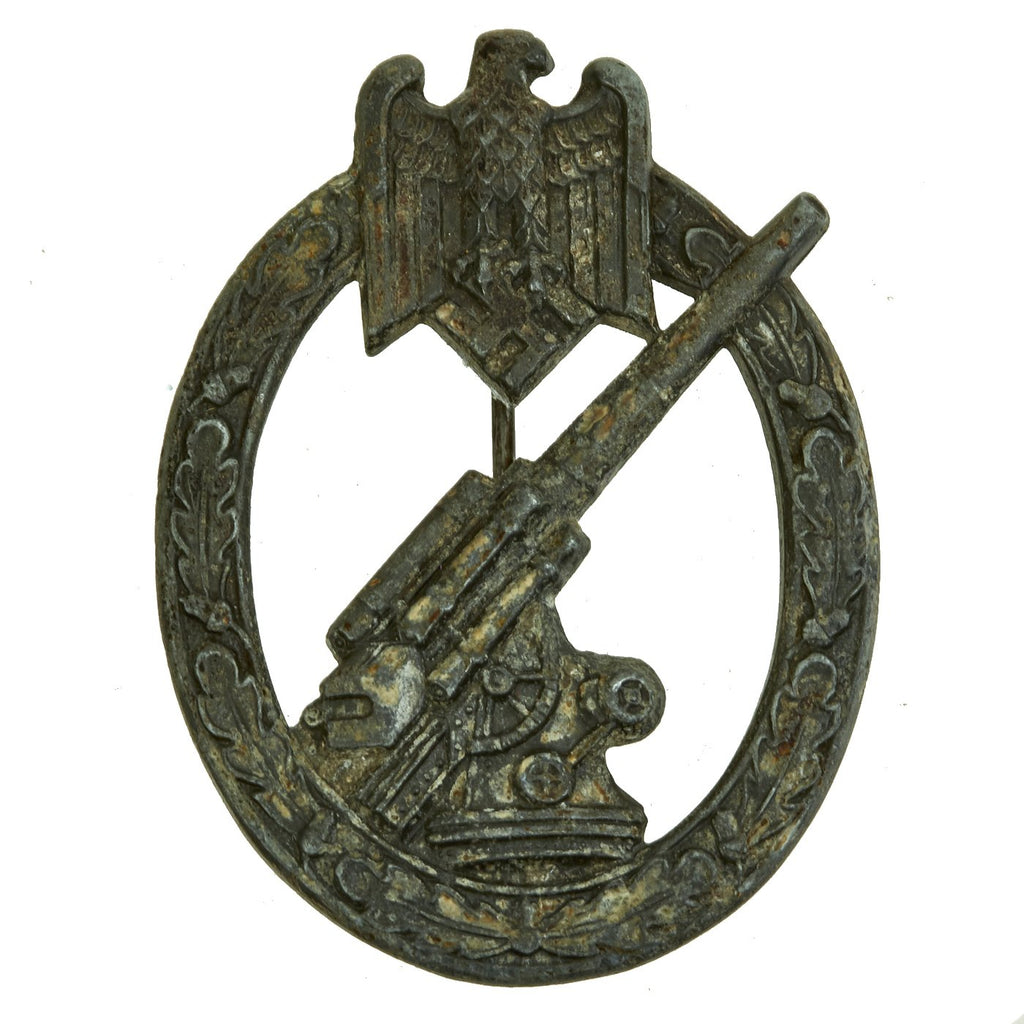Original German WWII Heer Army Anti-Aircraft Flak Battle Badge by Lind & Meyer - Solid Back Original Items