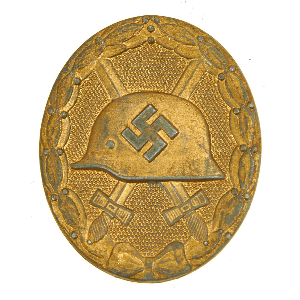 Original German WWII Solid Back Gold Wound Badge by the Main Mint in Vienna - Maker Mark 30 Original Items