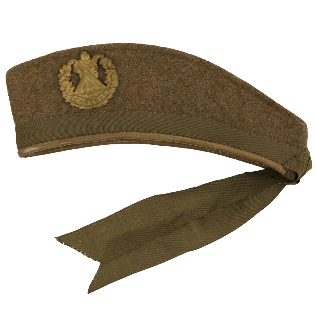 Original Canadian WWI Queen's Own Cameron Highlanders Khaki Glengarry Side Cap dated 1916 - Size 6 3/4 Original Items