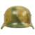Original German WWII Identified Bring Back M35 Camouflage Helmet and Medal Grouping Original Items